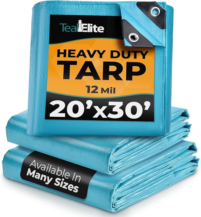 Tarps Heavy Duty Waterproof 20x30-12 mil Thick Camping Tent by TealElite