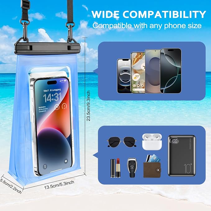 Large Waterproof Phone Pouch, Floating Waterproof Bag, IPX8 Dry Bag - Image 3