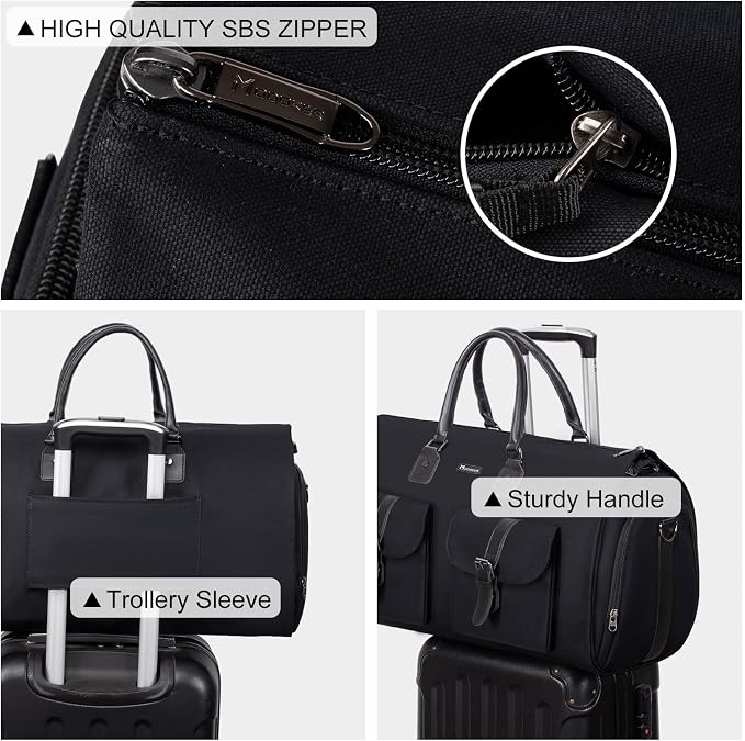 Modoker Garment Convertible Weekender Bag, Carry on Canvas Garment Duffle Bag - Image 4