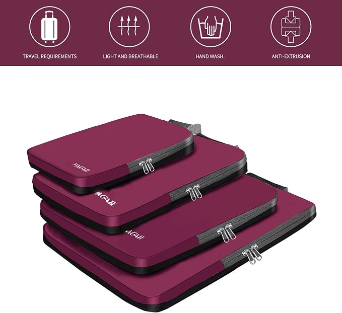 BAGAIL 4 Set/6 Set/8 Set Compression Packing Cubes Travel Accessories - Image 5