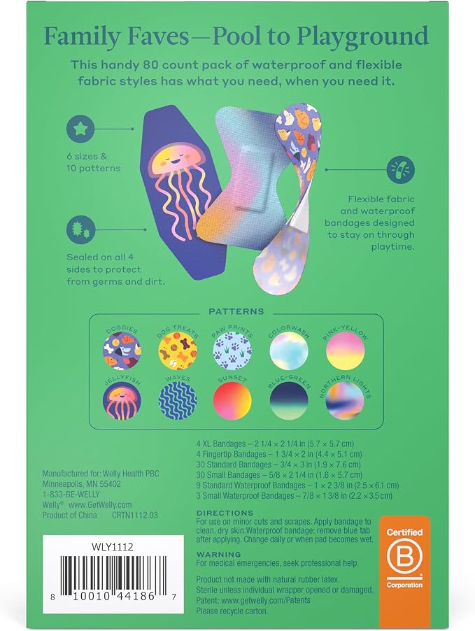 Welly Bandage Family Pack | Adhesive Flexible Fabric & Waterproof Bandages | - Image 3