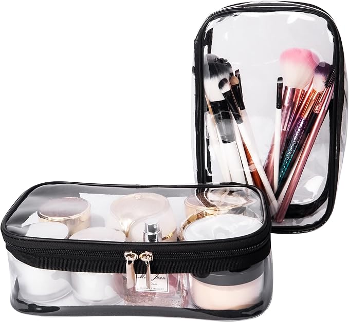 Portable Zippered Transparent Vinyl Travel Cosmetic Bag Clear PVC Makeup Kits - Image 7
