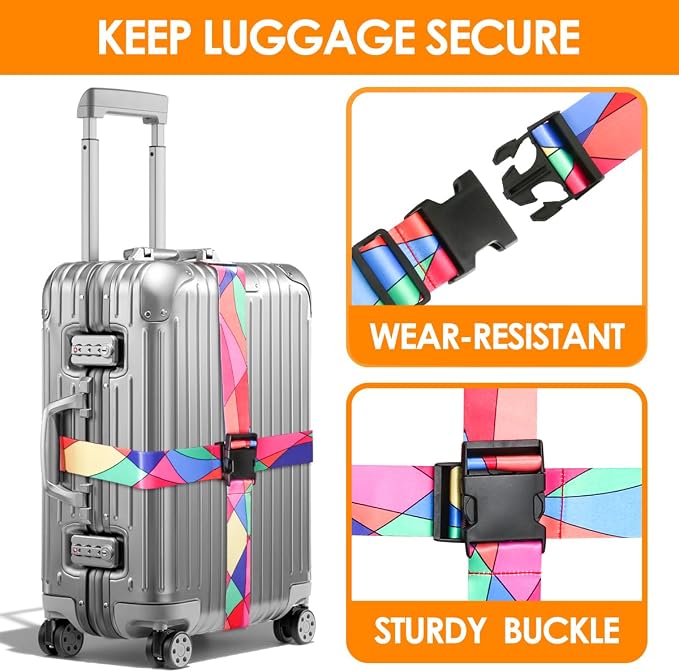 Adjustable Travel Luggage Strap Suitcase Belt Travel Bag Accessories 1.96 in W - Image 3
