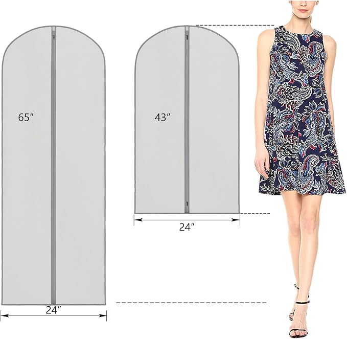 Zilink 3 Pack 65" Long Clear Dress Bags - Image 2
