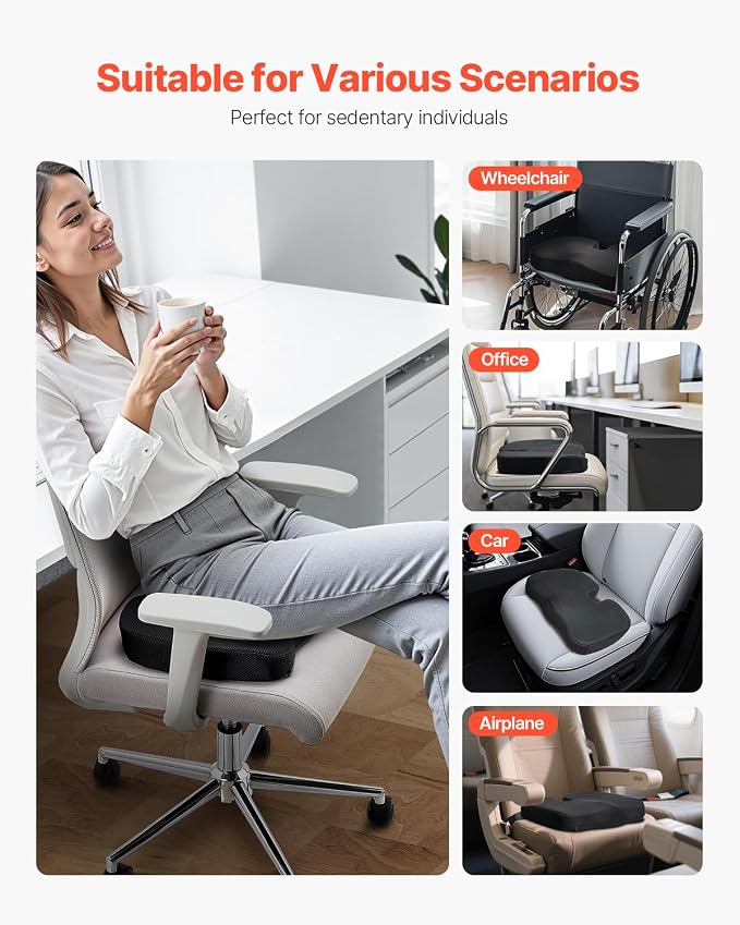 VEVOR Seat Cushion, Cooling Gel + Memory Foam Seat Cushion, Pressure-Relief - Image 6
