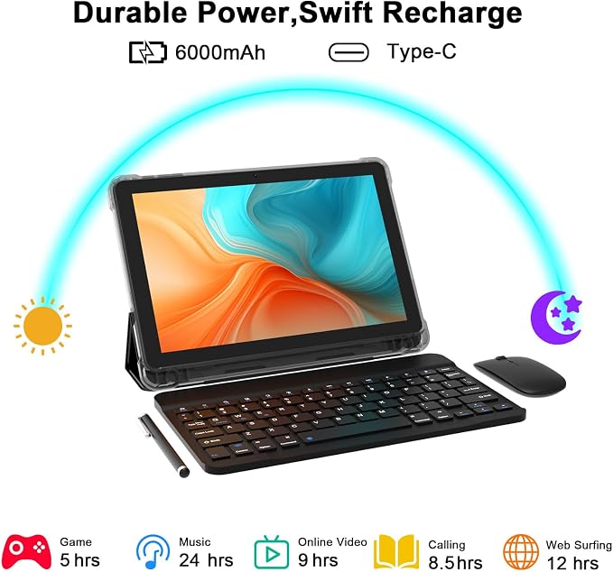 Android 15 Tablet 10 Inch, 20GB RAM+128GB ROM/2TB Expandable, 2 in 1 Tablets - Image 7