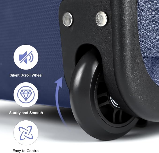 Rolling Backpack for Adults, 17 Inch Waterproof Carry-on Backpack - Image 4