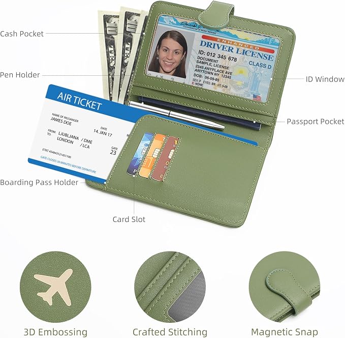 ZOPPEN Passport Holder for Travel, Passport Wallet Case, Rfid Travel Wallet - Image 2