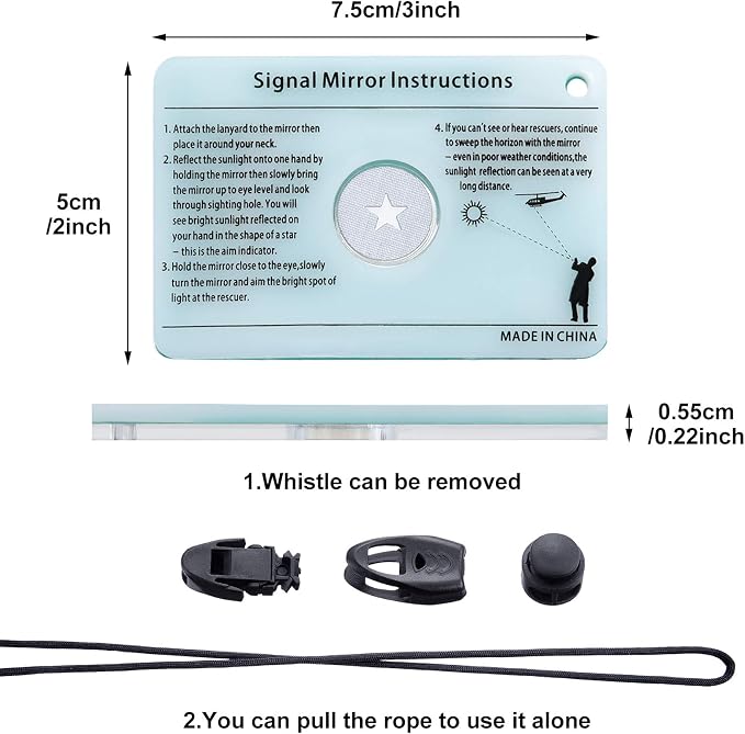 Jetec 2 Pieces Survival Reflective Mirror 2 x 3 Inch Send Remotely PFD Mirrors - Image 3
