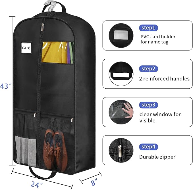 8" Gusseted Heavy Duty Garment Bags - Image 4