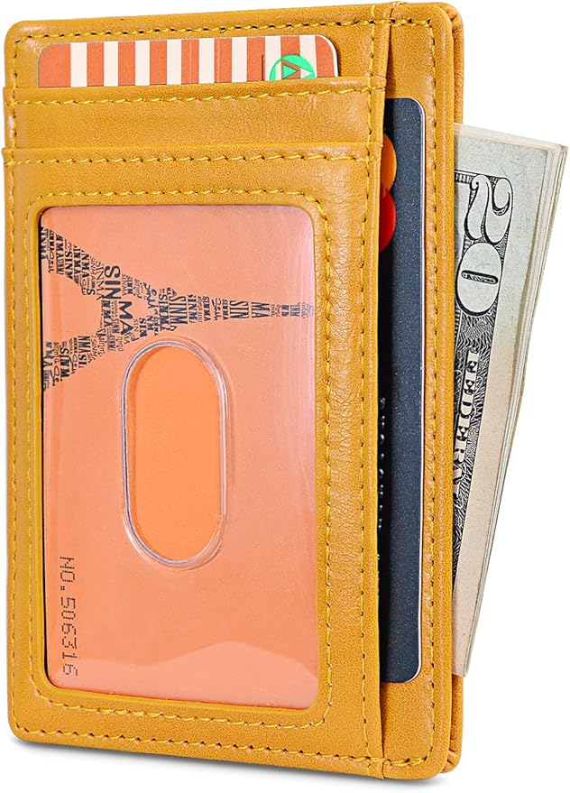 Buffway Slim Minimalist Front Pocket RFID Blocking Leather Wallets - Image 2
