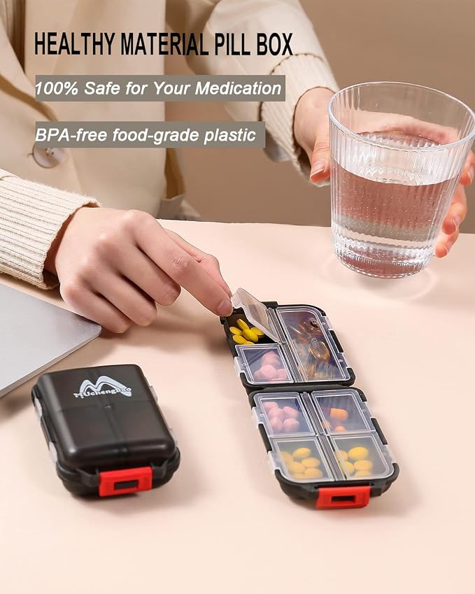 2PS Weekly Pill Organizer Small Folding Box 7 Day BPA-Free Daily Pill Container - Image 8