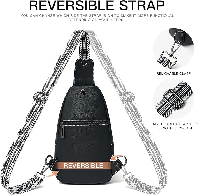 7L Sling Bag for Women Men Leather Small Sling Backpack Daypack Anti Theft - Image 7