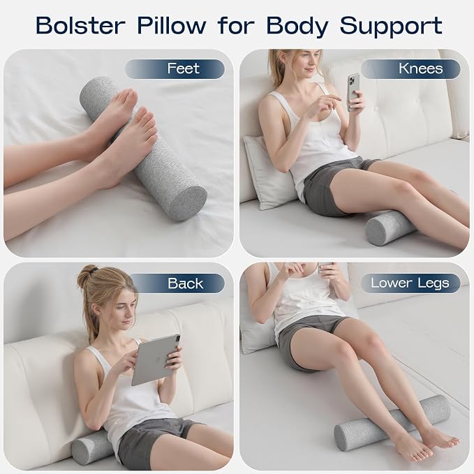 Neck Roll Pillow, Memory Foam Neck Support Pillows, Round Neck Pillows - Image 2