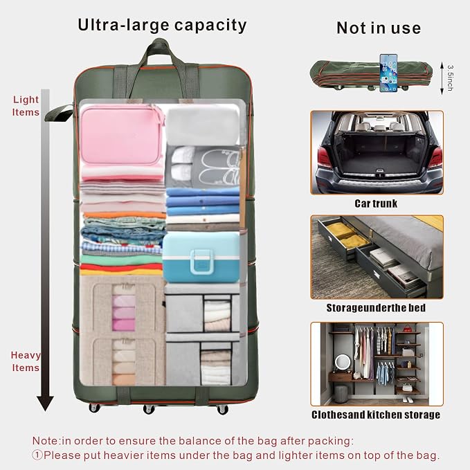 Expandable Large Capacity Travel Bag Oxford Cloth Duffel Bag - Image 4