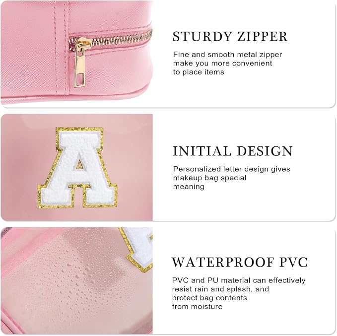 YOOLIFE Initial Travel Essentials Makeup Bag, Make Up Bag Skin Care Clear - Image 5