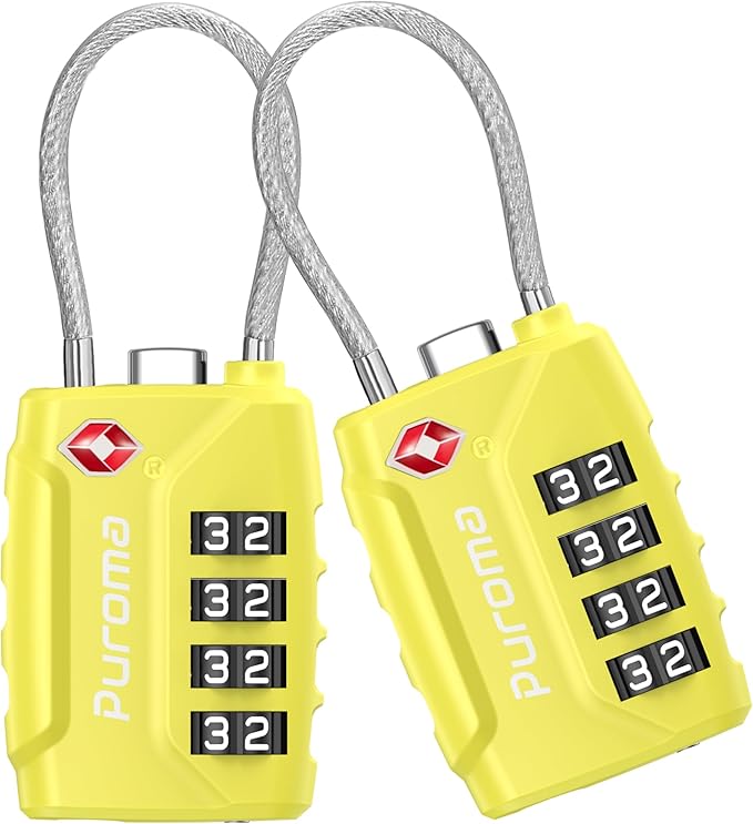 Puroma 2 Pack TSA Approved Luggage Lock, 4 Digit Combination Travel Locks by Puroma