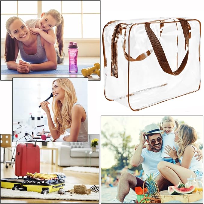 2Pcs Crystal Clear PVC Travel Toiletry Bag Kit - Image 5