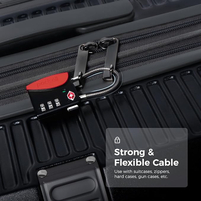 pack all TSA Approved Cable Luggage Locks, 3 Digit Combination Padlocks - Image 3