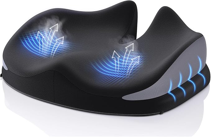 Benazcap Large Seat Cushion for Office Chair Memory Foam Coccyx Pain Relief - Image 4