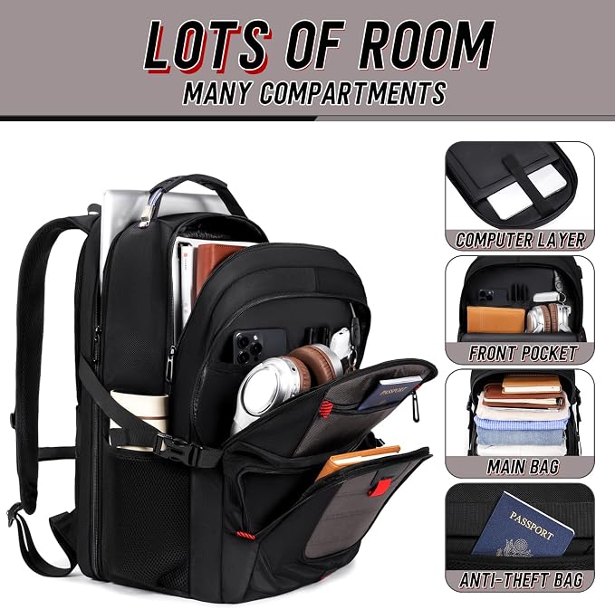 Z-MGKISS Travel Backpack, TSA Airline Approved, Travel Laptop Backpack - Image 3