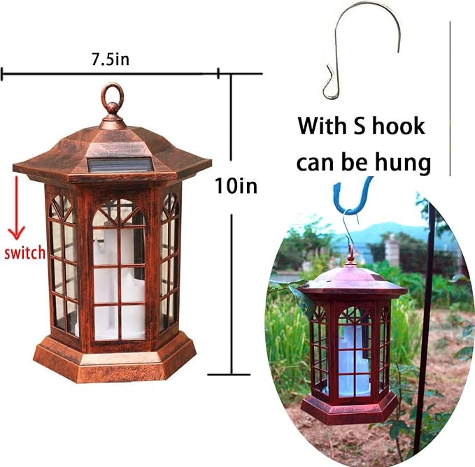 Solar Outdoor Waterproof Hanging Lantern, Yard Decorative Solar Lights PVC - Image 5