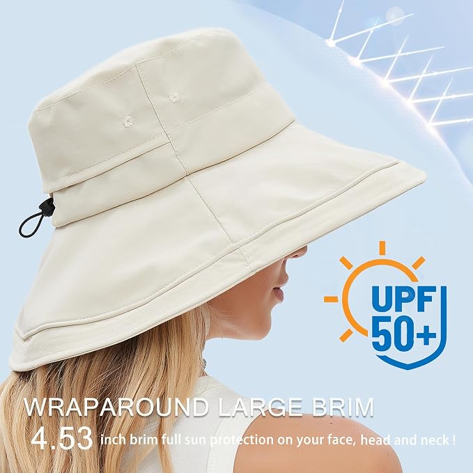 Sun Hats for Women Men UV Protection Wide Brim Bucket Hat - Image 2