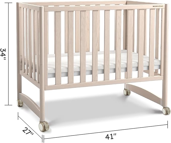 EvoNook 6-in-1 Convertible Mini Crib, 100% New Zealand Wood, 4 Adjustable - Image 8