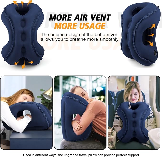 Inflatable Travel Pillow, Support Head, Used - Image 4