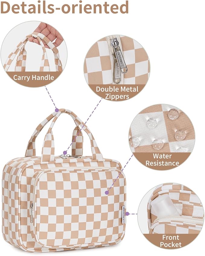 Travel Toiletry Bag for Women Large Hanging Makeup Bag Organizer Toiletries Bag - Image 8