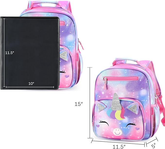 mibasies Girls Backpack for Elementary School, Kids Backpack for Girls 5-8 - Image 5
