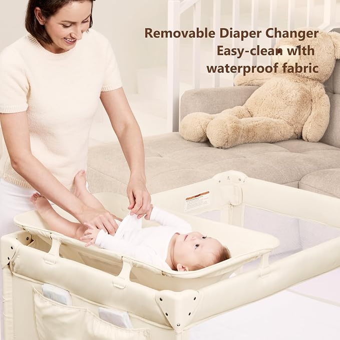 ANGELBLISS Baby Bassinet Bedside Crib, Pack and Play - Image 5