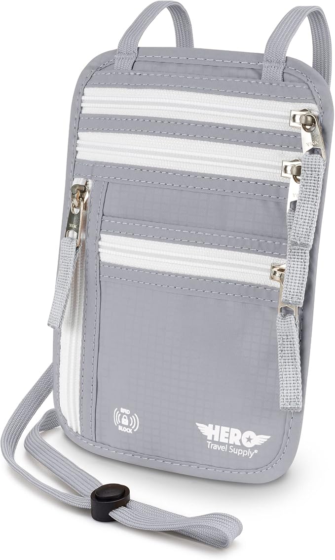 HERO Neck Wallet, RFID Blocking Passport Holder by HeroTravelSupply