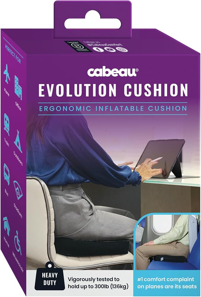 Cabeau Evolution Cushion Portable & Lightweight Inflatable Seat Cushion - Image 7