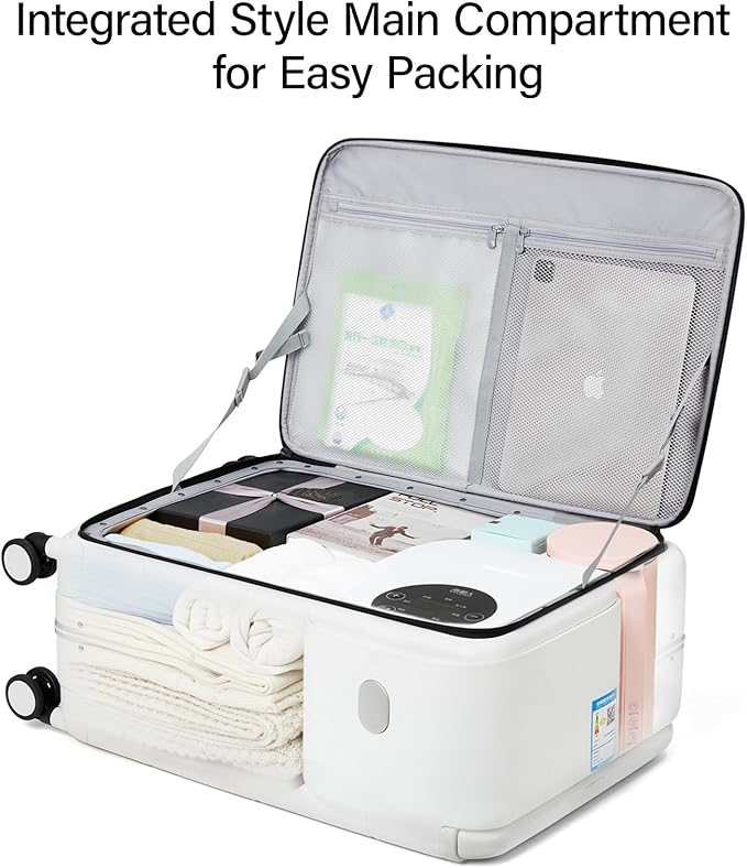 Hanke Top Opening Carry On Luggage, 20 Inch Zipperless Aluminum Frame Wide - Image 9