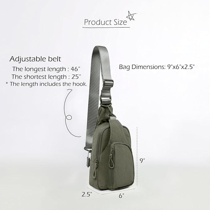 ODODOS Daily Sling Bag with Adjustable Straps Crossbody Chest Bag Lightweight - Image 6