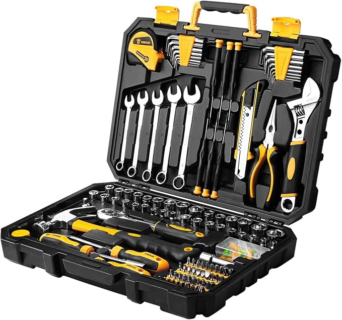 DEKOPRO 158 Piece Tool Set-General Household Hand Tool Kit, Auto Repair Tool Set by DEKOPRO