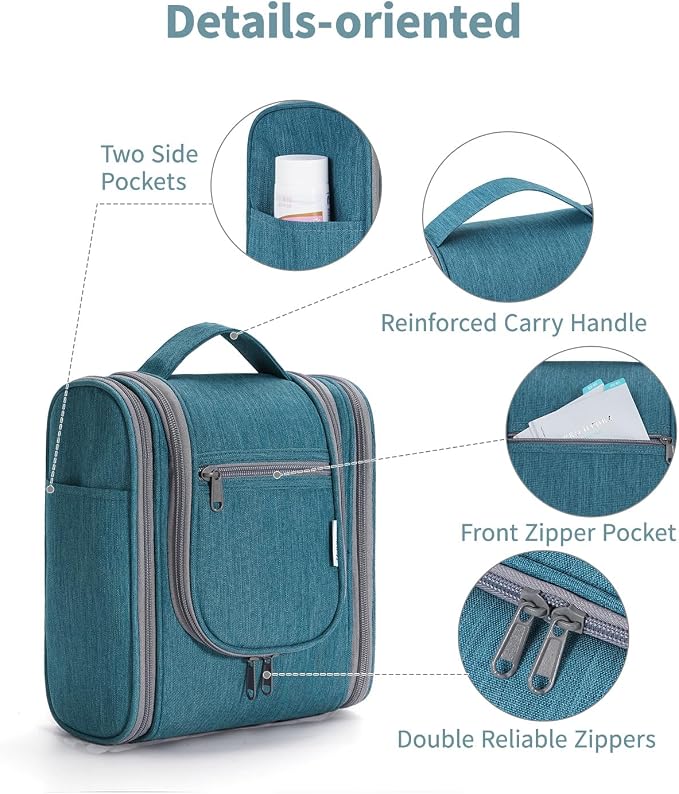 Narwey Small Hanging Travel Toiletry Bag Cosmetic Make up Organizer - Image 7