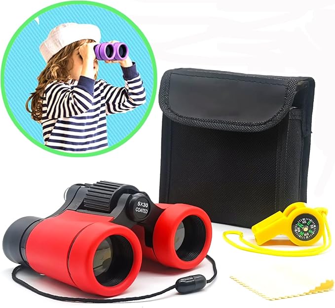 Kids Binoculars Best Gifts for 3-12 Years Boys Girls High-Resolution Optics by Besticerollerforface