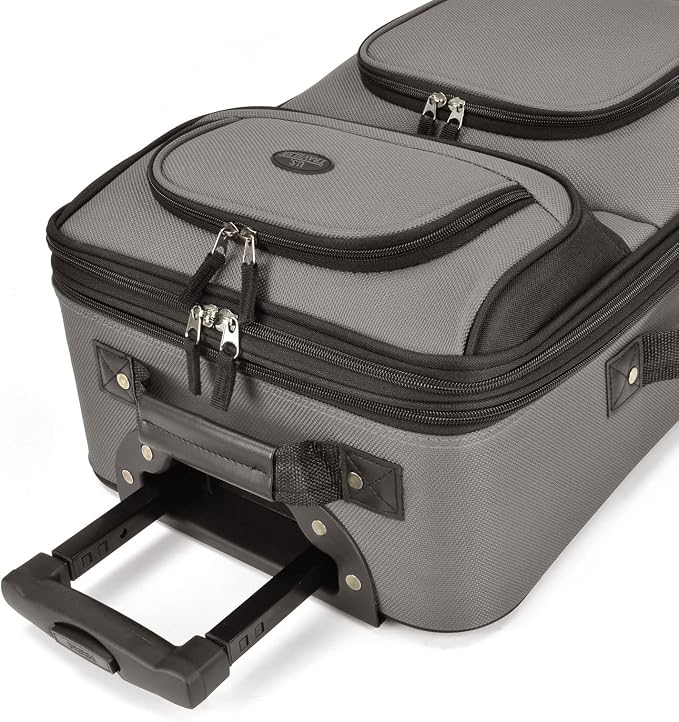 U.S. Traveler Lightweight Rolling 20" Carry On Luggage Softside Suitcase - Image 4