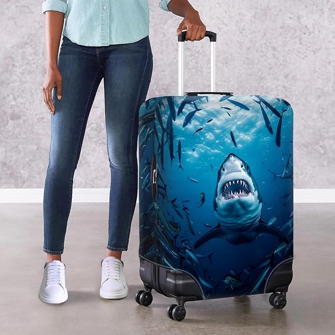 Seadworld Shark Luggage Cover 26-29 Inch High Elastic Thickened Travel Suitcase - Image 4