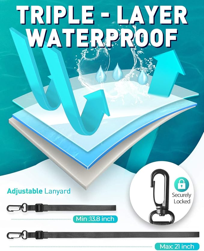 Hiearcool Waterproof Phone Pouch, Waterproof Phone Case, IPX8 Cellphone Dry Bag - Image 3