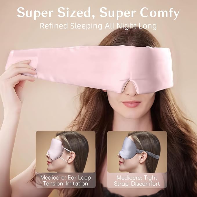 Silk Sleep Mask for Women and Men, Side Sleeper, 22 Momme Pure Mulberry Silk - Image 2