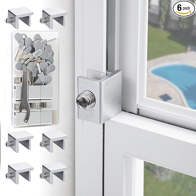 Sliding Window Locks for Up and Down Windows, Adjustable Aluminum Window by CRODOER