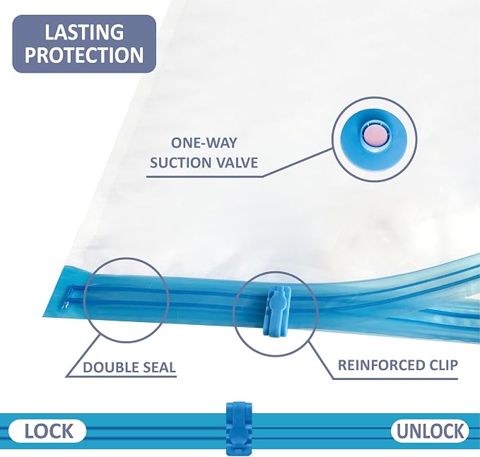 4 Pack XXL Jumbo Vacuum Storage Bags, Extra Large Vacuum Seal Bags - Image 6