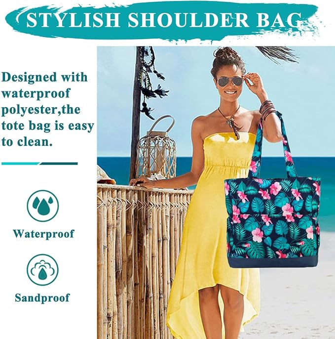 VASCHY Beach Bag for Women, Large Waterproof Sandproof Fold-able Packable Pool - Image 6