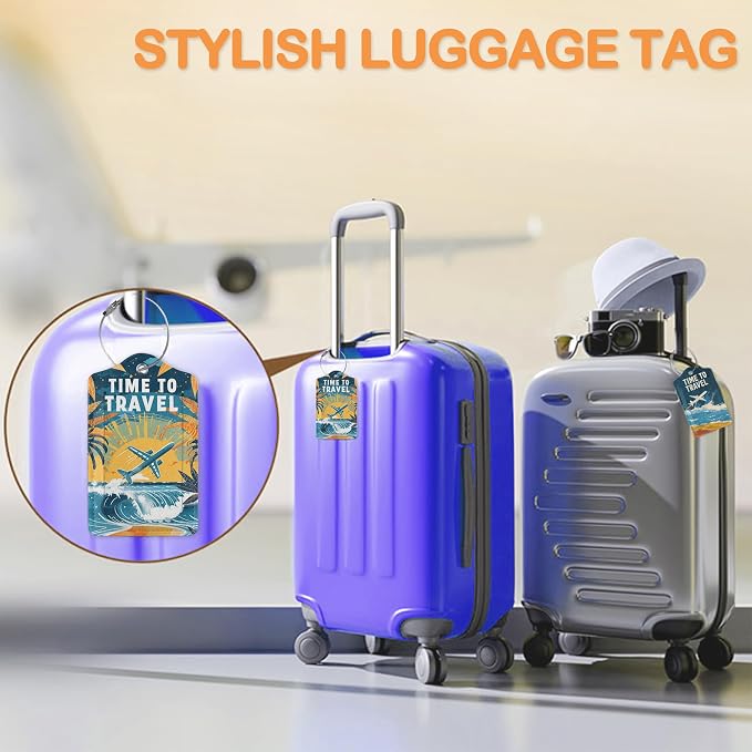 Vintage Airplane Beach Travel 3 Pack Luggage Tags - Image 5