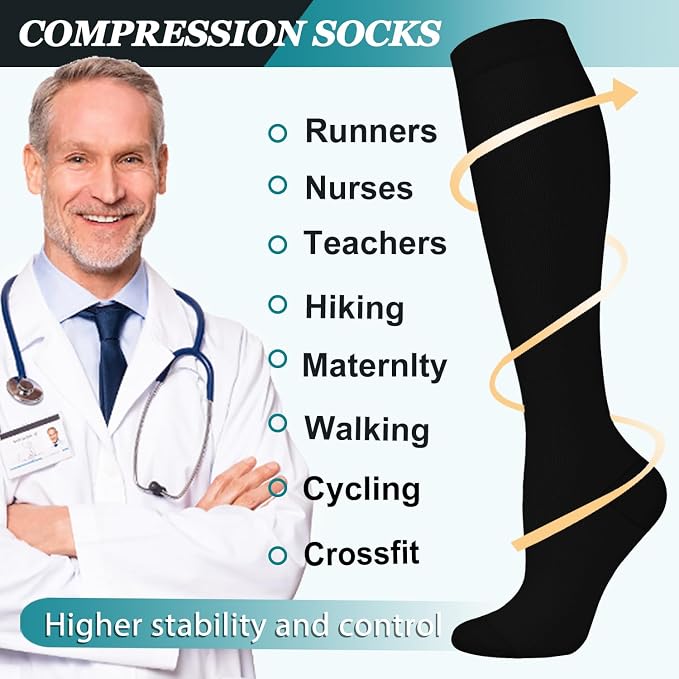 ACTINPUT 8 Pairs Compression Socks - Image 5