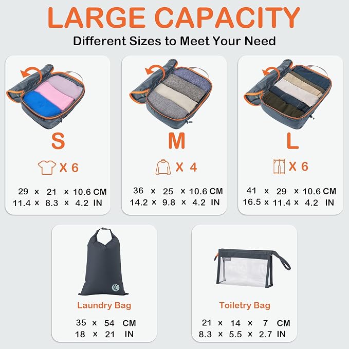 Cipway Compression Packing Cubes, Ultralight Luggage Organizer Bags - Image 6