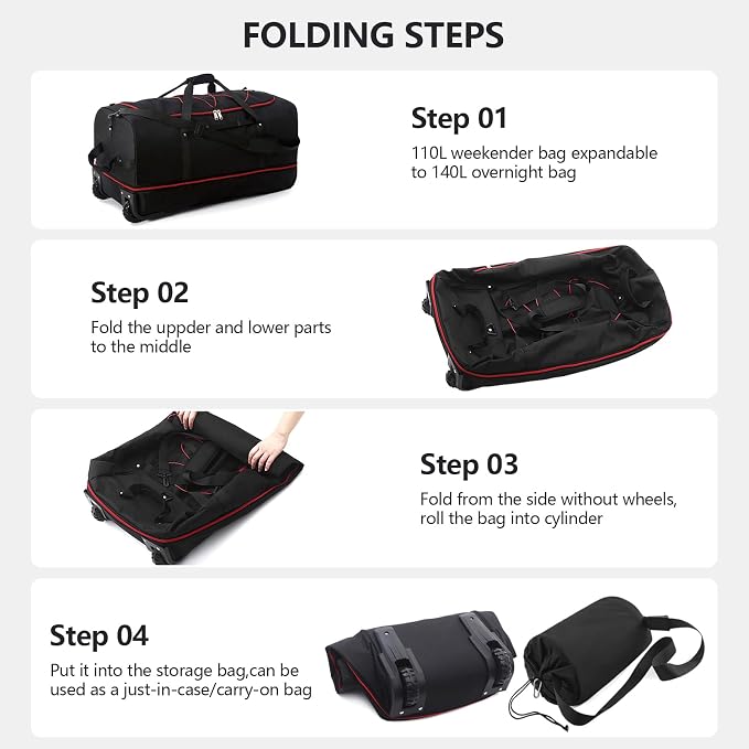 CONTAIL 32" Soft-Sided Rolling Duffle Bag - Image 3